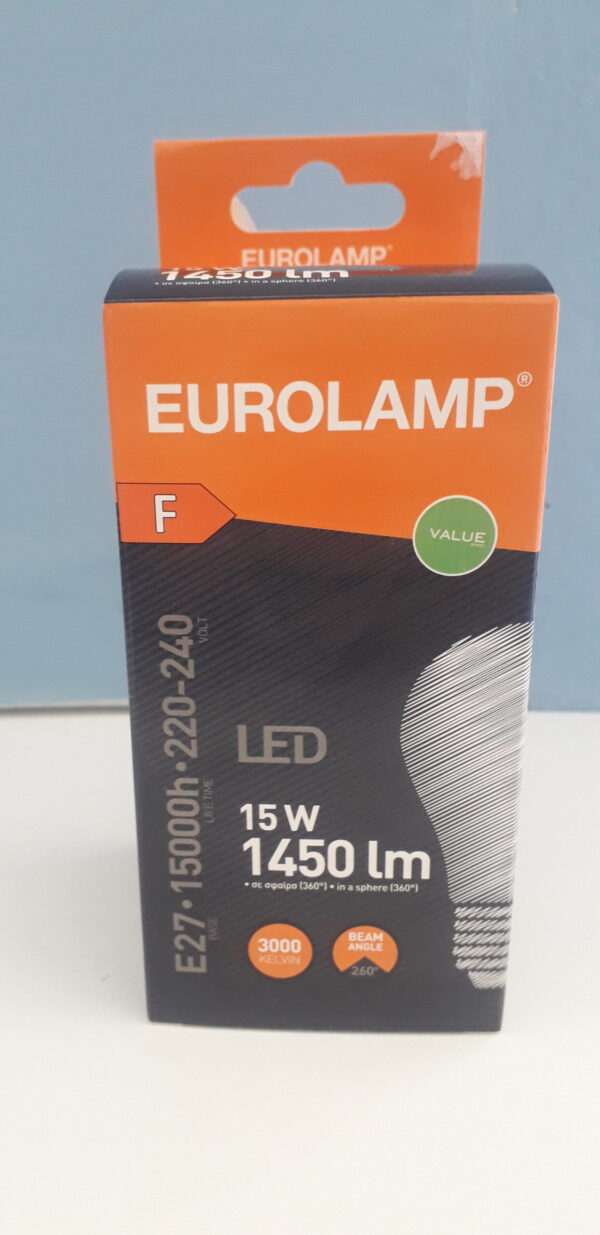 Λάμπα led A65 E27 αχλάδι 15W 220-240V θερμό φως 3000k 1450lm δέσμης 260° 15000h