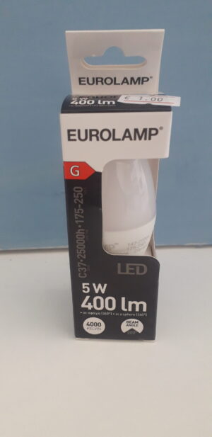 Λάμπα led κεράκι Ε14 5W 220-240V ενδιάμεσο λευκό φως 4000k 400lm δέσμης 200° 25000h