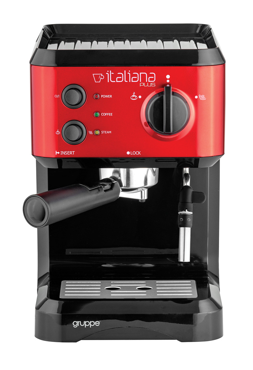 Gruppe Italiana Plus Μηχανή Espresso 1050W Πίεσης 20bar Κόκκινη - Image 3