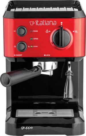 Gruppe Μηχανή Espresso 1050W Πίεσης 20bar Italiana CM4677 Κόκκινη